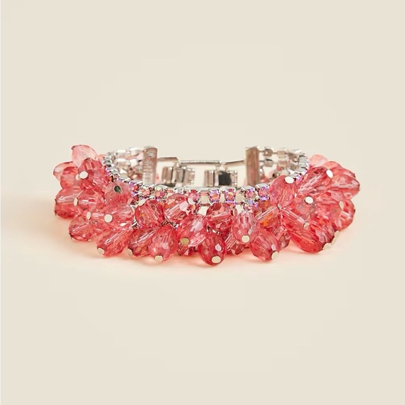 J. Crew Jewelry - J. Crew Pink Crystal Cluster Bracelet